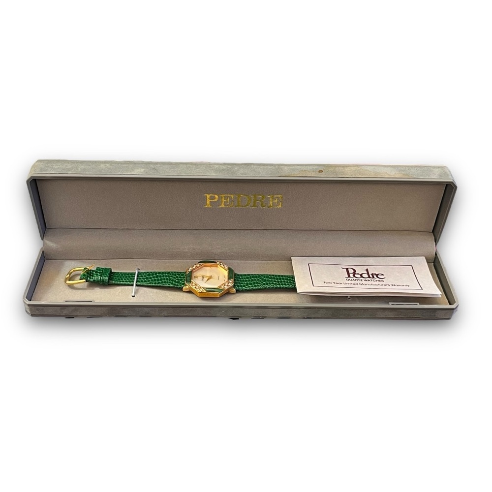 Green Leather Pedre Ladies Watch